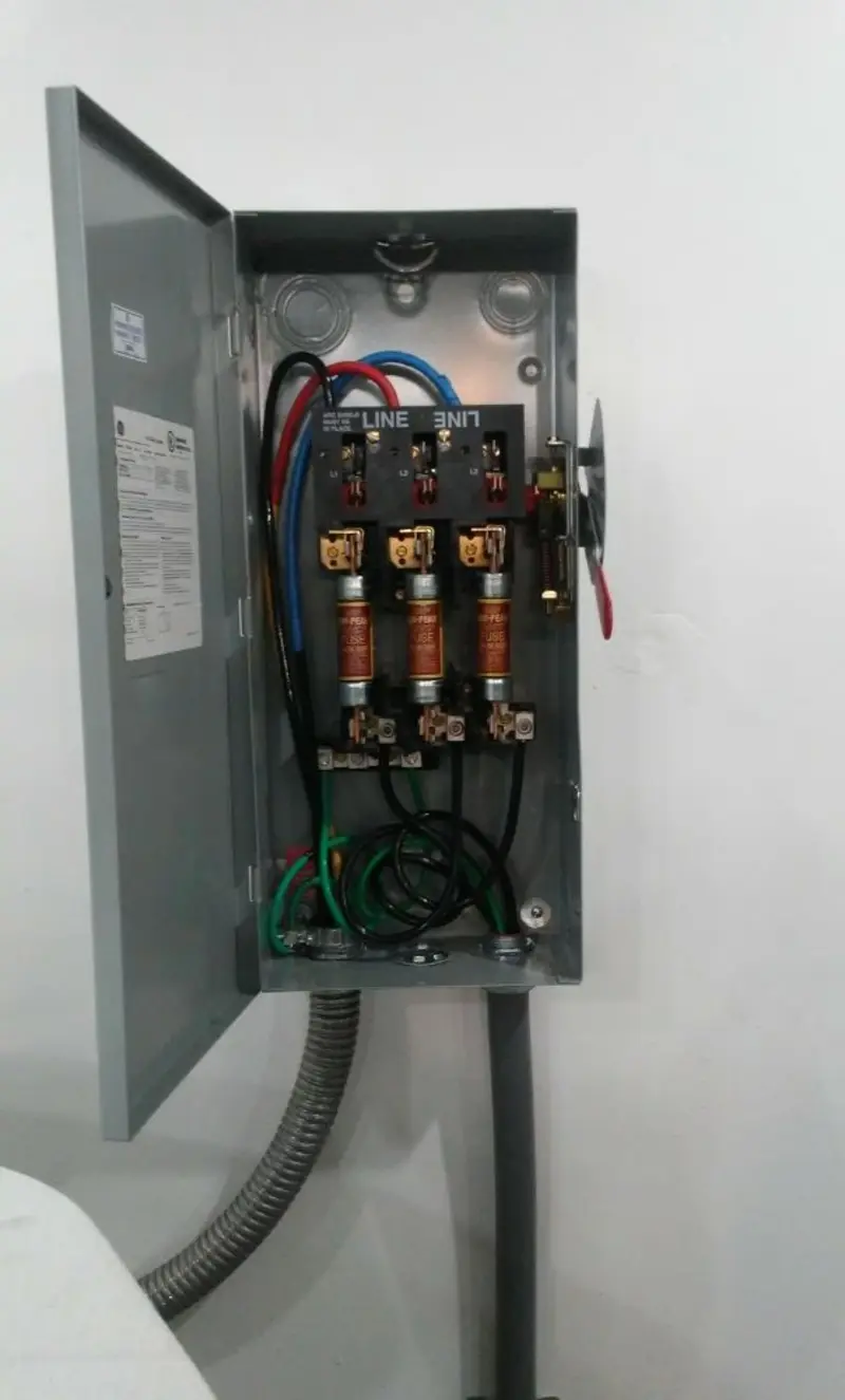 Three-phase disconnect switch installed for Smoke Detector Installation in West Long Branch