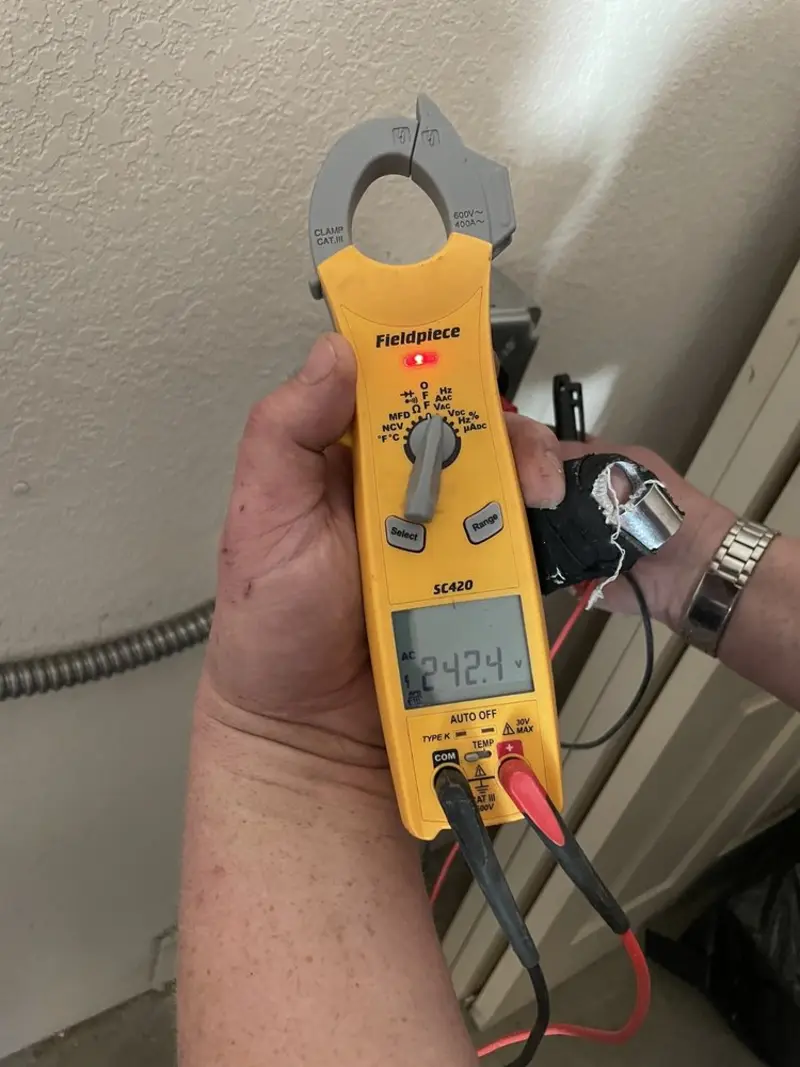 Voltage testing with clamp meter during Generator Installation in West Long Branch